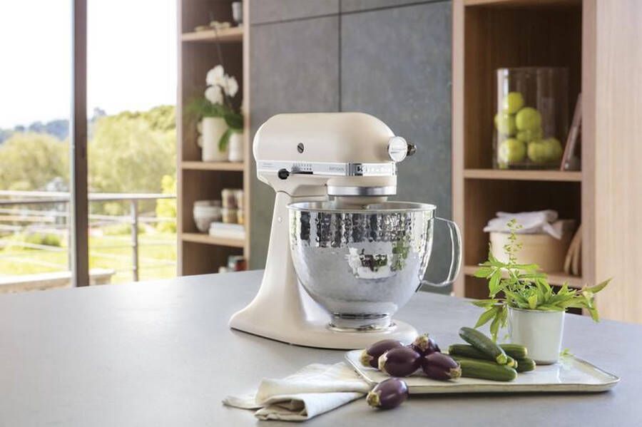 KitchenAid Keukenrobot Keukenmachine Artisan met extra accessoires Moederdag cadeautje 4 8 L Almond Cream