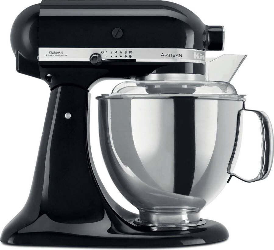 KitchenAid keukenmachine Artisan Keukenrobot met 5 accessoires en 2 mengkommen 300 W 3 L en 4 8 L Onyx zwart