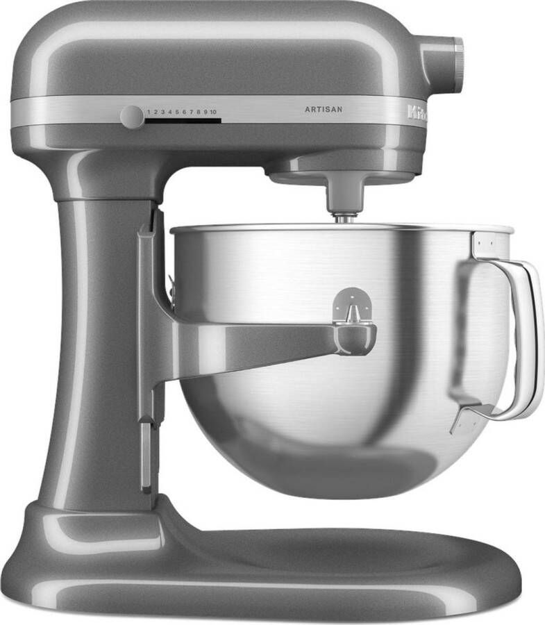 KitchenAid Artisan Standmixer met in Hoogte Verstelbare Kom Krachtig stil 11 snelheden roestvrijstalen accessoires en capaciteit van 6 6L Tingrijs