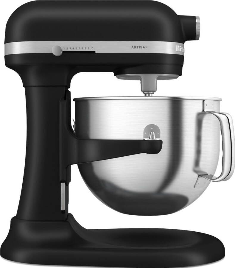 KitchenAid Artisan Standmixer met in Hoogte Verstelbare Kom Krachtig stil 11 snelheden roestvrijstalen accessoires en capaciteit van 6 6L Matzwart