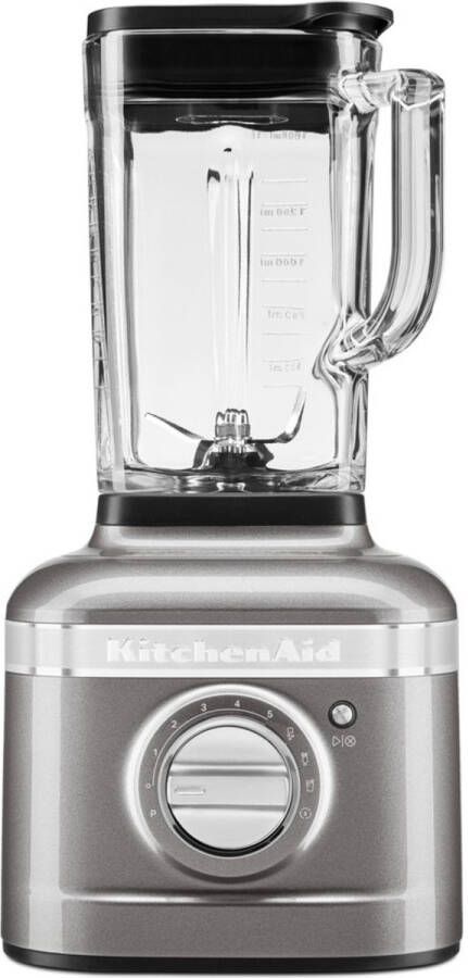 KitchenAid Blender Artisan Glazen kan van 1 4 L 1200W Smoothie maker Zilver