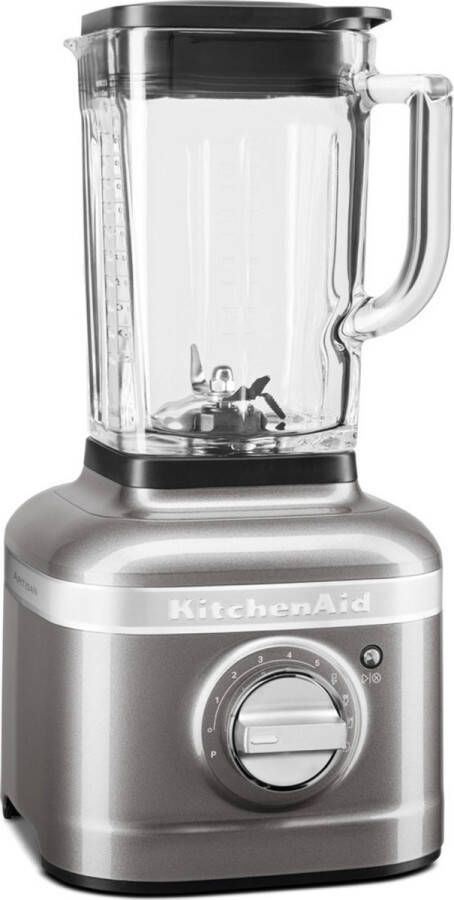 KitchenAid Blender Artisan Glazen kan van 1 4 L 1200W Smoothie maker Zilver