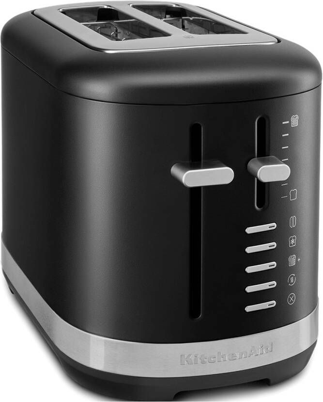 KitchenAid Broodrooster voor 2 sneden 7 standen voor bruiningsregeling en extra functies Extra brede sleuven Mat zwart