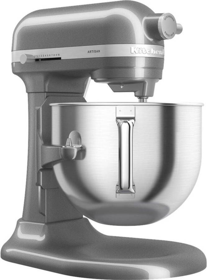 KitchenAid Artisan Standmixer met in Hoogte Verstelbare Kom Krachtig stil 11 snelheden roestvrijstalen accessoires en capaciteit van 6 6L Tingrijs