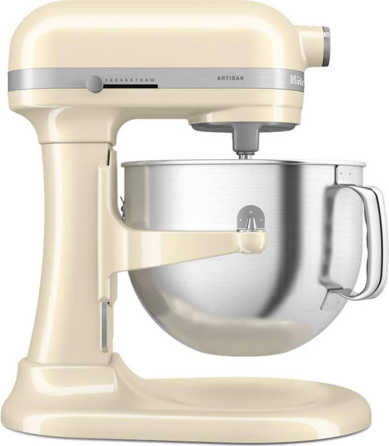 KitchenAid keukenmachine Artisan In hoogte verstelbare kom 375 W Krachtig met 11 snelheden Roestvrijstalen accessoires 6 6L Amanderwit