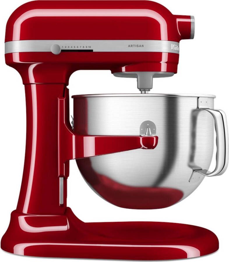 KitchenAid Artisan Standmixer met in Hoogte Verstelbare Kom Krachtig stil 11 snelheden roestvrijstalen accessoires en capaciteit van 6 6L Keizerrood