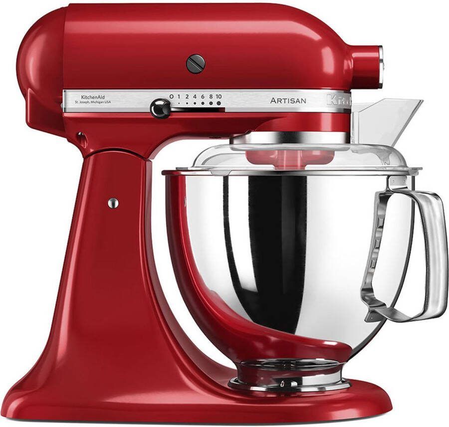 KitchenAid 5KSM175PSEER Keukenrobot met kantelbare kop 4 8 L Standmixer Artisan met exta accessoires Keizerrood