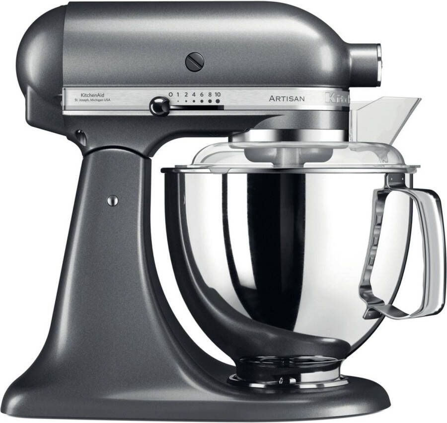 KitchenAid keukenmachine Artisan Keukenrobot met 5 accessoires en 2 mengkommen 300 W 3 L en 4 8 L Tingrijs