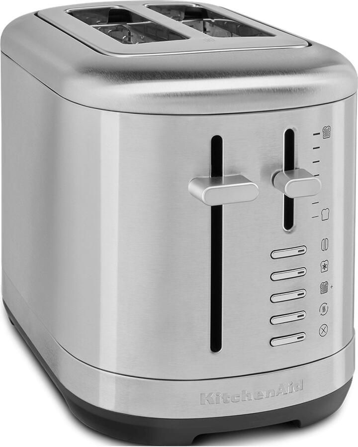 KitchenAid Broodrooster voor 2 sneden 7 standen voor bruiningsregeling en extra functies Extra brede sleuven Inox
