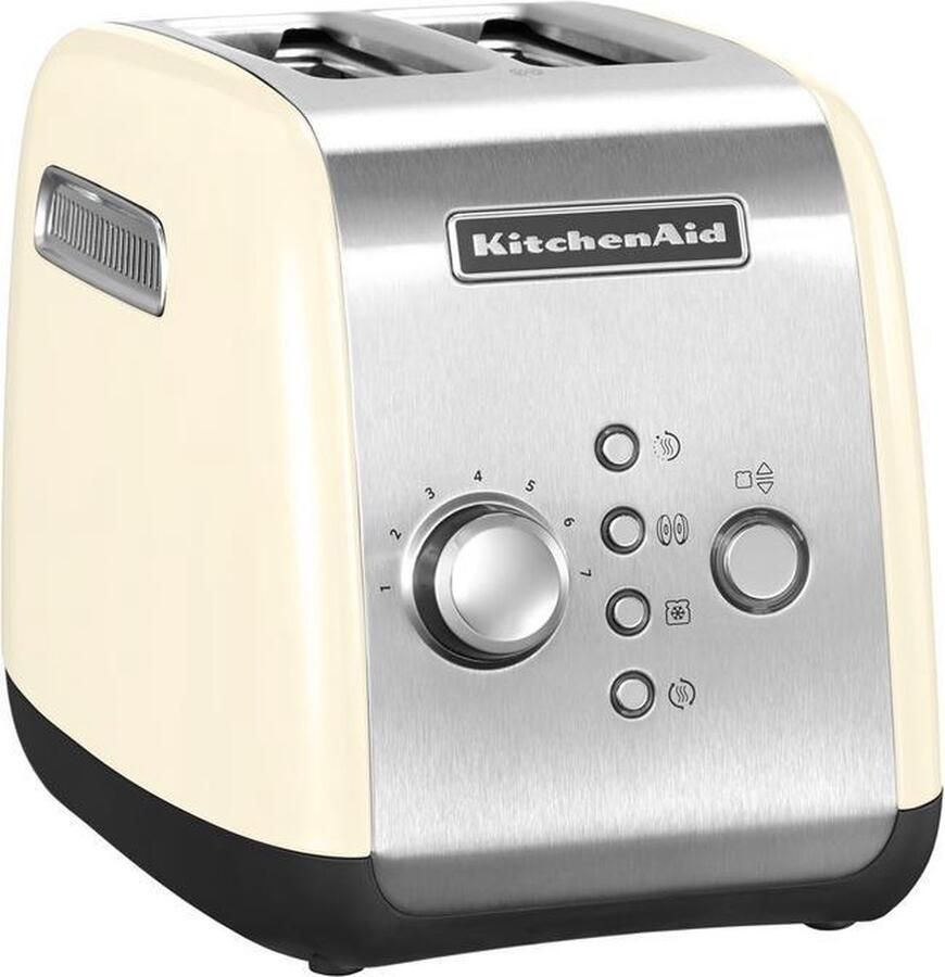 KitchenAid Broodrooster Tosti apparaat met 2 Sleuven warmhoudfunctie en ontdooi functie Amandel crème beige
