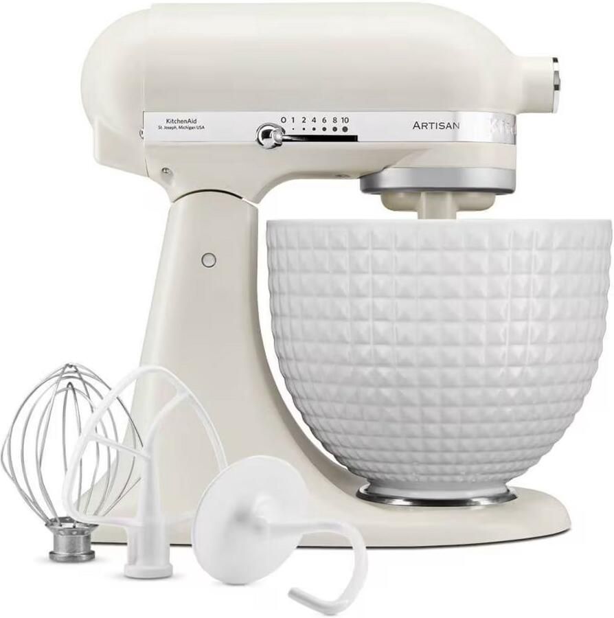 KitchenAid Artisan 5KSM156CXEPL Keukenmachine 4 7L Porcelein Wit 3 Menghaken