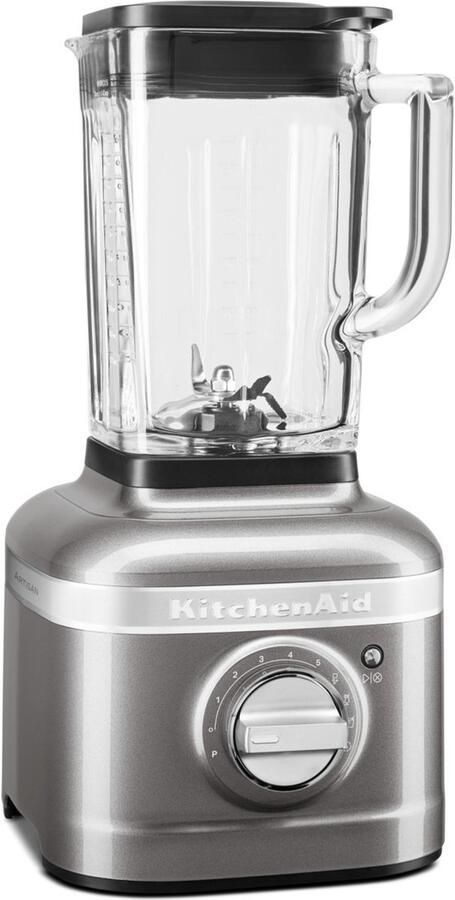 KitchenAid Blender Artisan Glazen kan van 1 4 L 1200W Smoothie maker Zilver