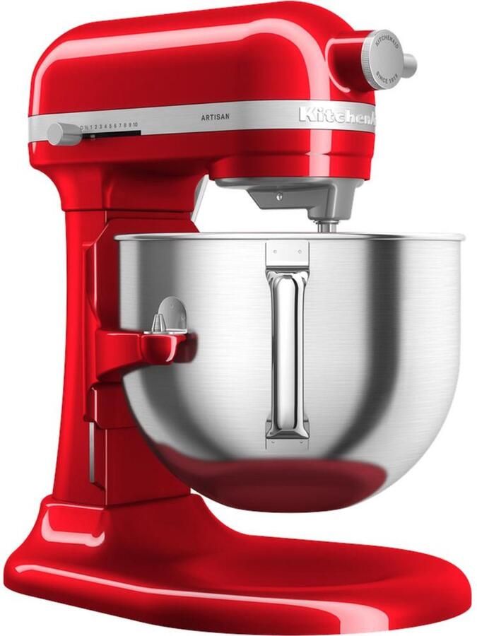 KitchenAid Artisan Standmixer met in Hoogte Verstelbare Kom Krachtig stil 11 snelheden roestvrijstalen accessoires en capaciteit van 6 6L Appelrood - Foto 4