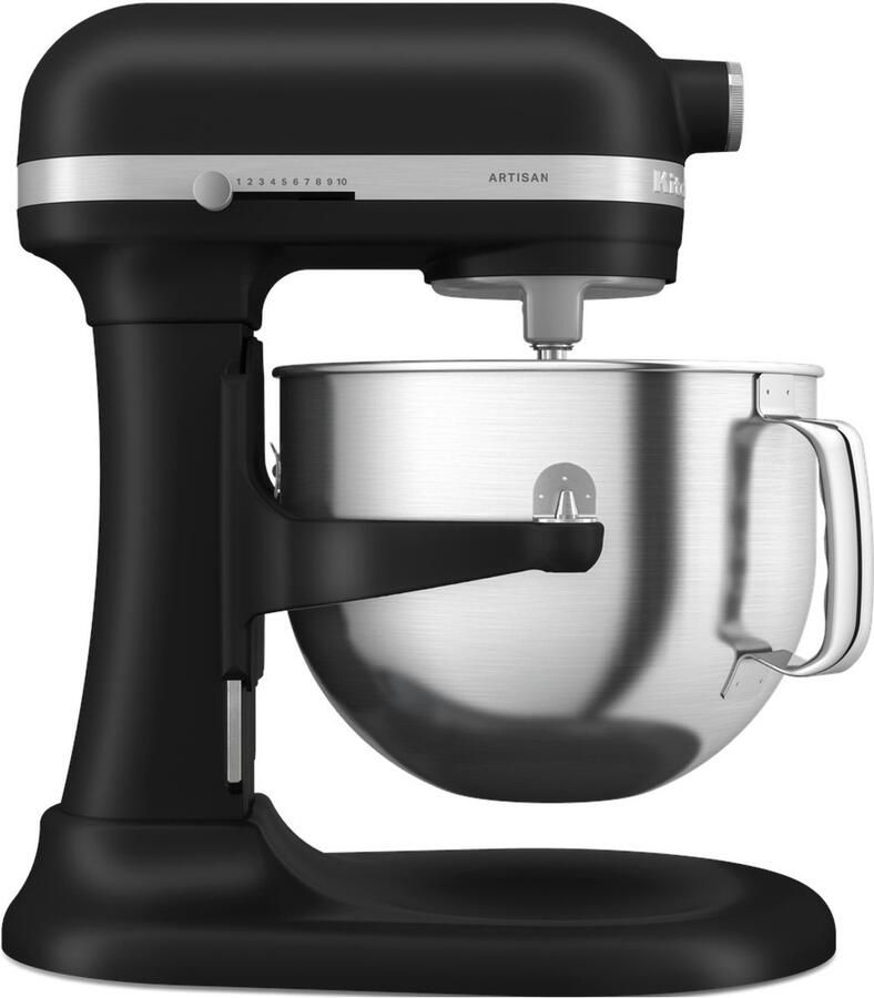 KitchenAid Artisan Standmixer met in Hoogte Verstelbare Kom Krachtig stil 11 snelheden roestvrijstalen accessoires en capaciteit van 6 6L Matzwart