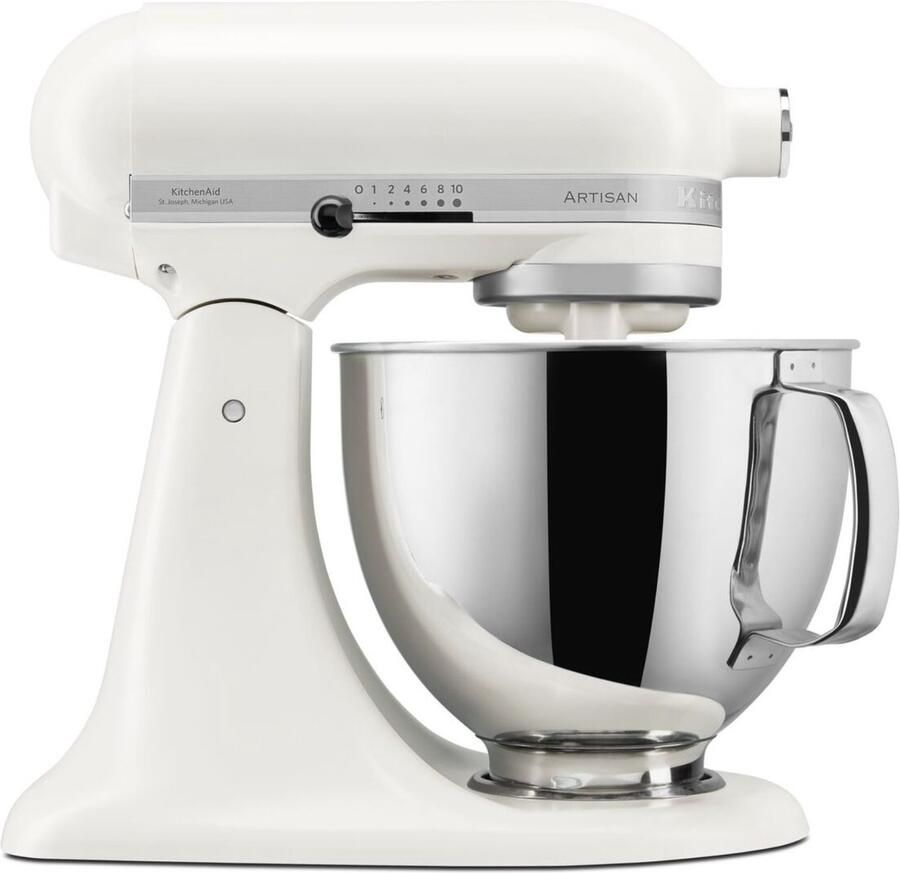 KitchenAid Keukenmachine Artisan Keukenrobot met 3 accessoires en kom van 4 8 L uit roestvrij staal 300 W Porcelain white