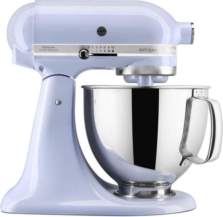 KitchenAid Keukenmachine Artisan Keukenrobot met 3 accessoires en kom van 4 8 L uit roestvrij staal 300 W Lavendel