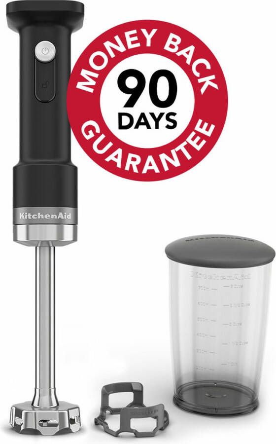 KitchenAid staafmixer Go Draagbare staafmixer met mengbeker 700 ml met batterij Zwart