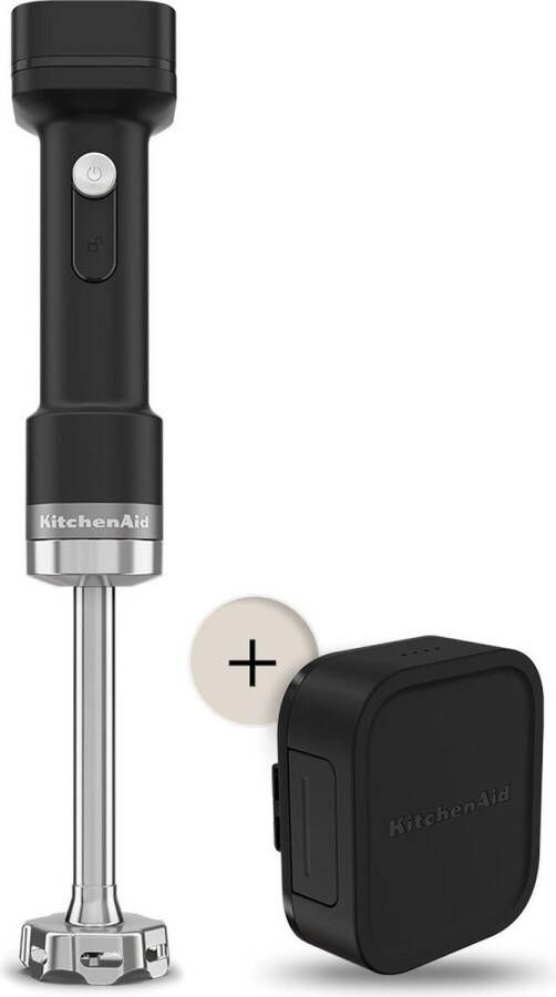 KitchenAid staafmixer Go Draagbare staafmixer met mengbeker 700 ml met batterij Zwart