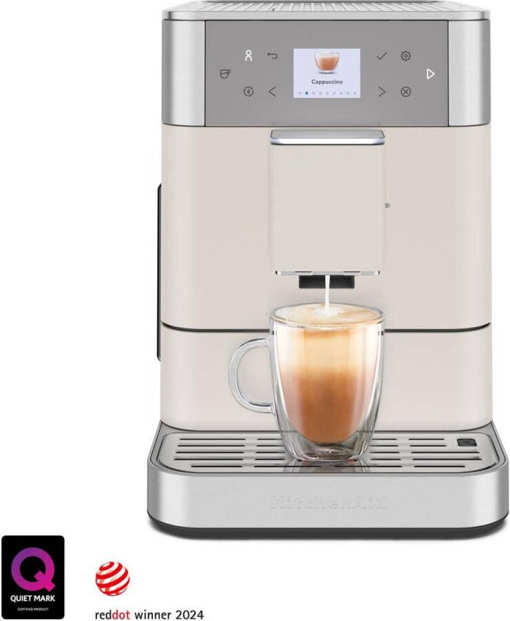 KitchenAid Volautomatische Espressomachine KF6 koffiemachine met 15 receptopties automatische melkopschuimer en snel opwarmtechnologie Porcelain White