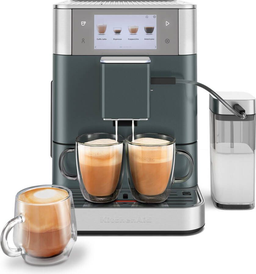 KitchenAid Volautomatische Espressomachine KF8 TTouchscreen 40+ receptopties modus voor plantaardige dranken 2 kopjes tegelijk vullen Juniper