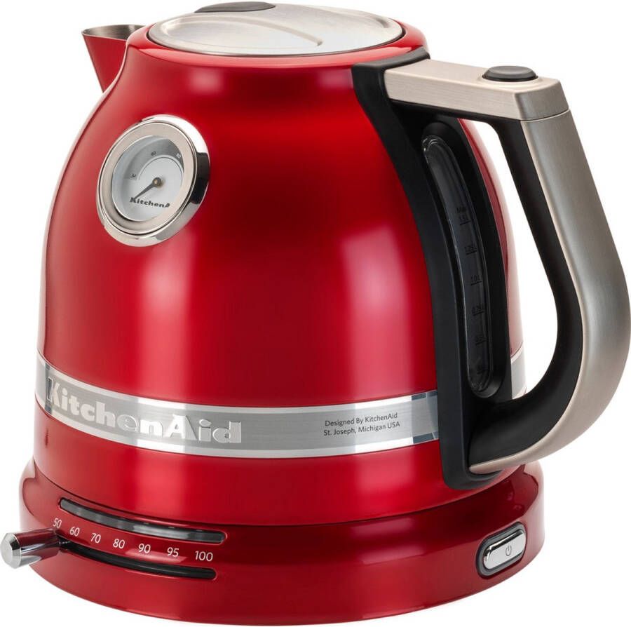 KitchenAid Waterkoker met temperatuurregeling 1 5 L Artisan Retro waterkoker dubbelwandig 2400 W Appelrood - Foto 5