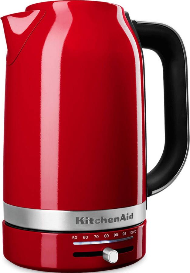 KitchenAid Waterkoker met temperatuurregeling tussen 50°C en 100°C 1 7 l Snel en stil Roestvrij staal Keizerrood