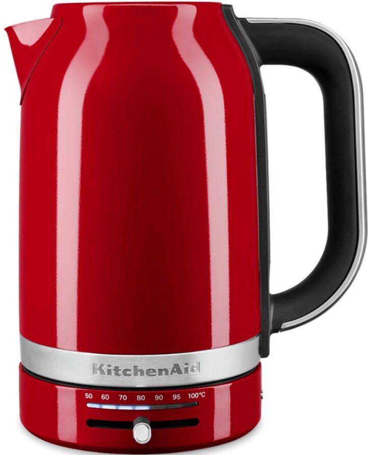 KitchenAid Waterkoker met temperatuurregeling tussen 50°C en 100°C 1 7 l Snel en stil Roestvrij staal Keizerrood