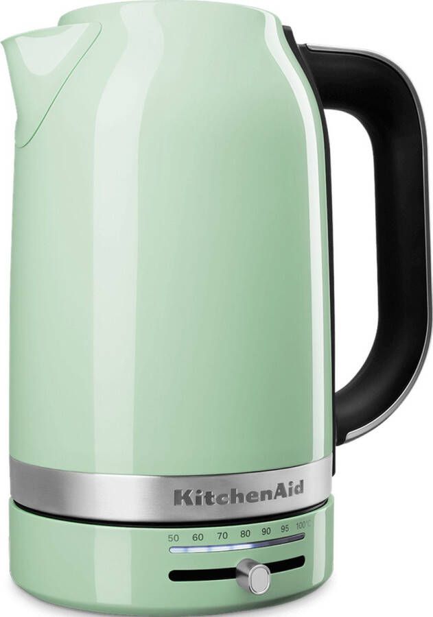 KitchenAid Waterkoker met temperatuurregeling tussen 50°C en 100°C 1 7 l Snel en stil Roestvrij staal Pistache