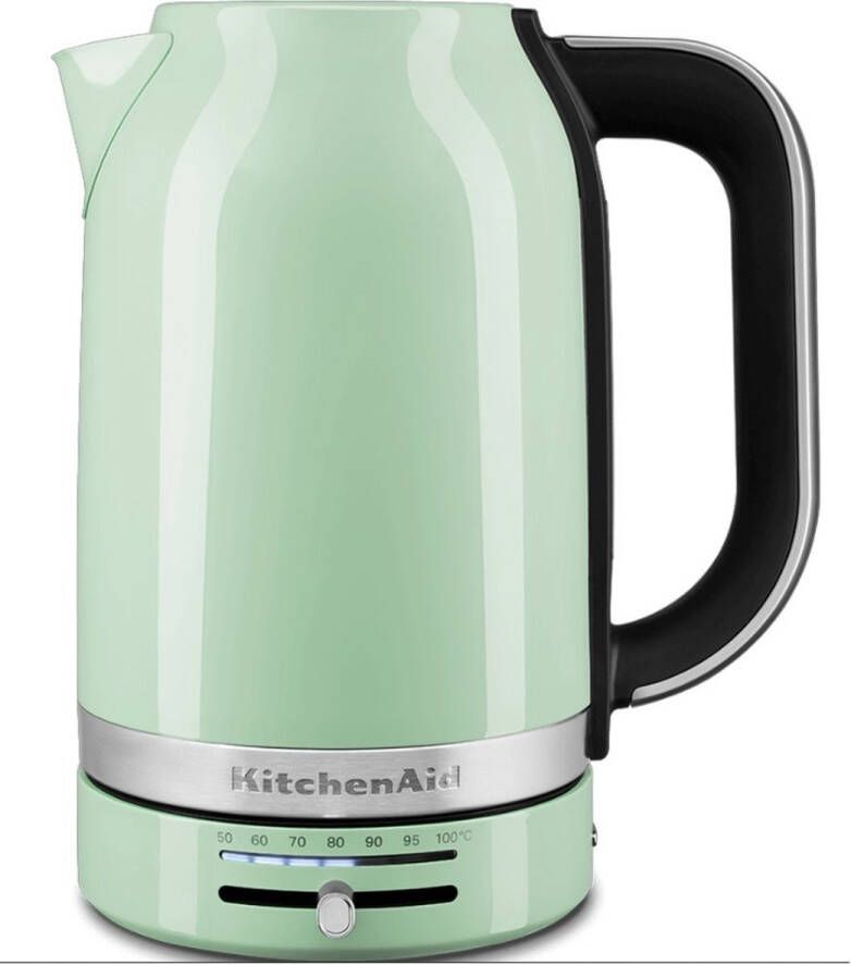 KitchenAid Waterkoker met temperatuurregeling tussen 50°C en 100°C 1 7 l Snel en stil Roestvrij staal Pistache