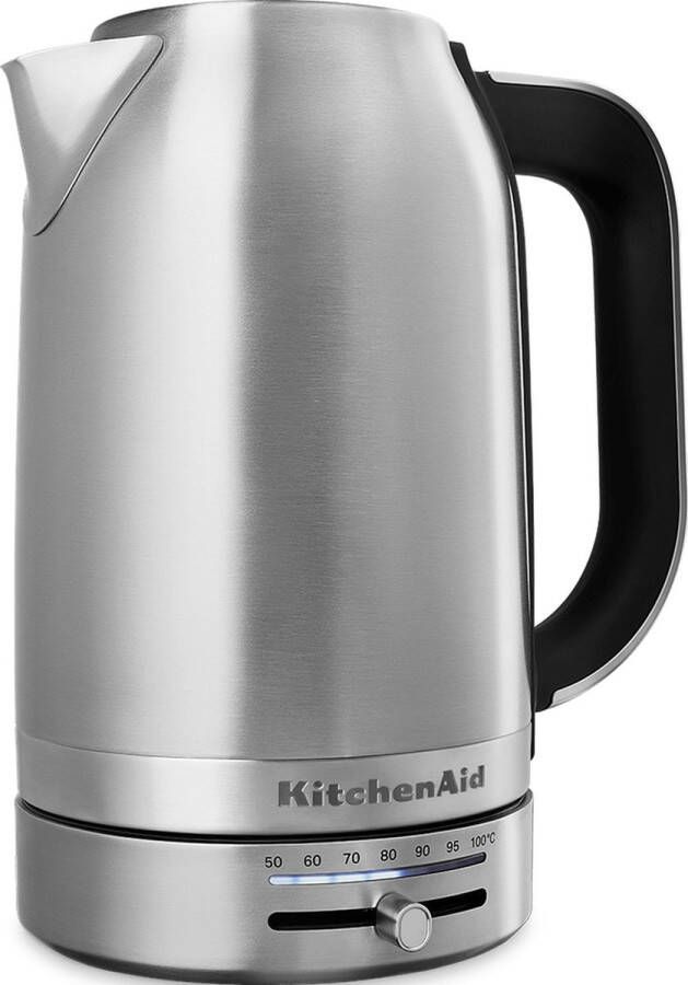 KitchenAid Waterkoker met temperatuurregeling tussen 50°C en 100°C 1 7 l Snel en stil Roestvrij staal Inox