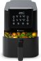 KitchenBrothers Airfryer XL 1500W 5L Heteluchtfriteuse 60ºC tot 200ºC Met kijkvenster Compact design Extra stil 6 Kookprogramma's Zwart - Thumbnail 1