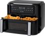 KitchenBrothers Airfryer XXL Dual Zone 9L 2400W Heteluchtfriteuse Snackverdeler 50ºC tot 200ºC 10 Kookprogramma's Zwart - Thumbnail 2