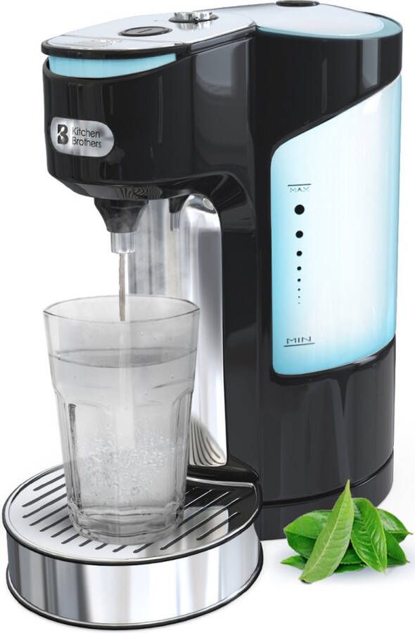 KitchenBrothers Heetwaterdispenser 2L Instant Waterkoker 9 standen van 180 t m 300 ml -Heetwatertap 3000W RVS Zwart