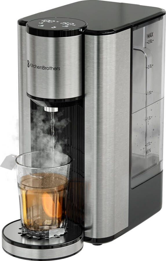 KitchenBrothers Heetwaterdispenser 2.5L Instant Waterkoker 3 standen van 150 t m 300 ml Heetwatertap 40-100°C RVS