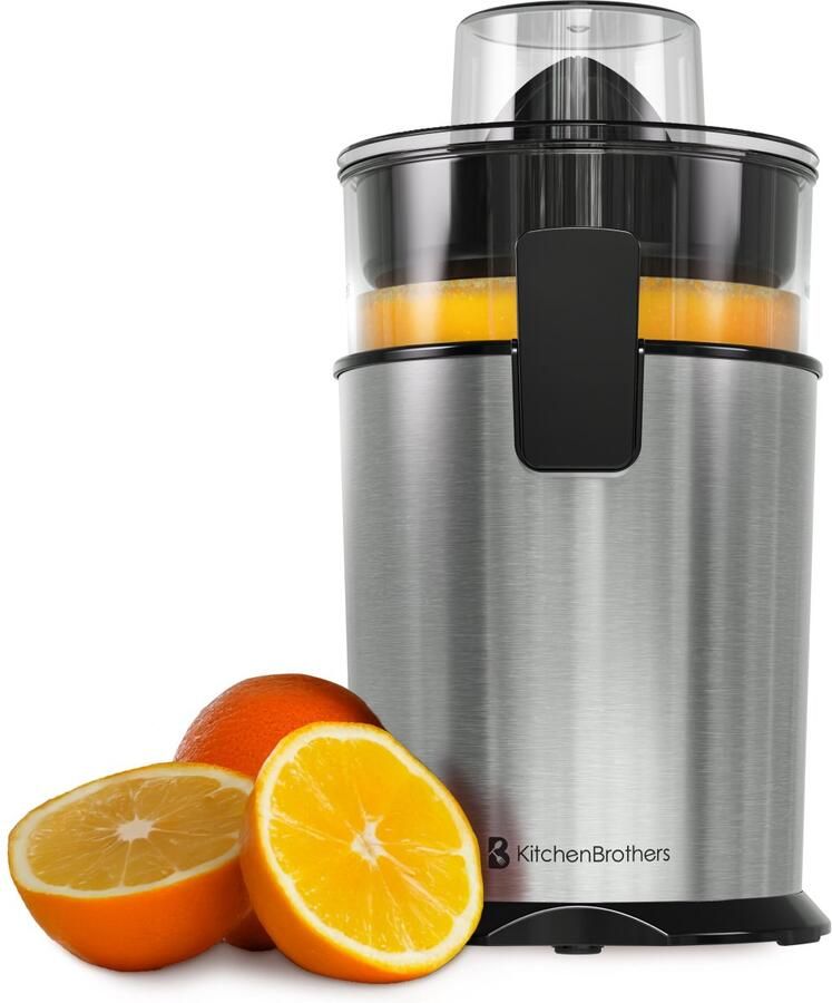 KitchenBrothers Citruspers Handmatig Sinaasappelpers en Citroenpers Met Uitloop 0.5L RVS