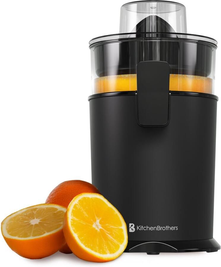 KitchenBrothers Citruspers Handmatig Sinaasappelpers en Citroenpers Met Uitloop 0.5L Zwart
