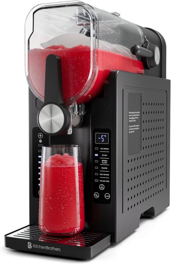 KitchenBrothers Slush Puppy Maker 1 6L 6 Standen BPA-vrij Slushi Machine Ijsmachine Zwart
