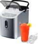 KitchenBrothers Nugget IJsblokjesmachine 1.1L Crushed Ice Maker met IJsschep – Draagbaar – 15kg 24 uur RVS - Thumbnail 1