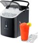 KitchenBrothers Nugget IJsblokjesmachine 1.1L Crushed Ice Maker met IJsschep IJsklontjes maker Draagbaar – 15kg 24 uur Zwart - Thumbnail 2