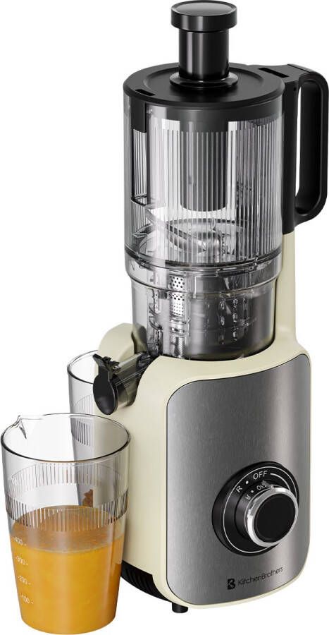 KitchenBrothers Slowjuicer Verticaal Juicer Groenten en Fruitpers 126 mm 750 ml Champagne