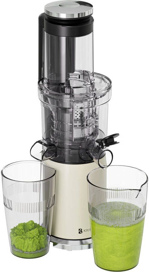 KitchenBrothers Slowjuicer Verticaal Juicer Groenten en Fruitpers 80 mm 750 ml Champagne