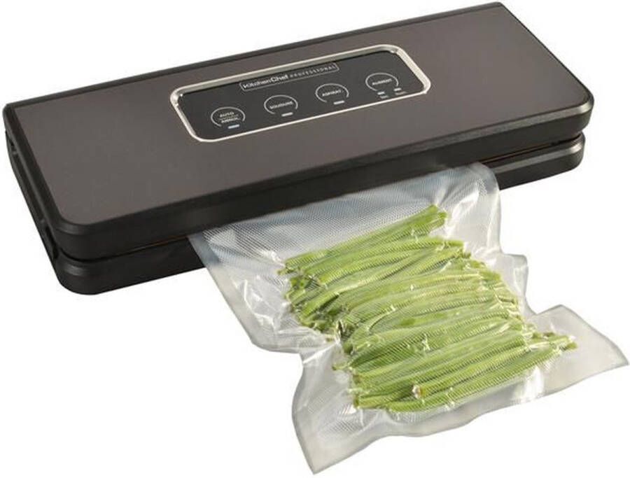 KitchenChef KCPSV60S Zwart 0 75 mbar Roestvrijstaal Knoppen 30 cm CE