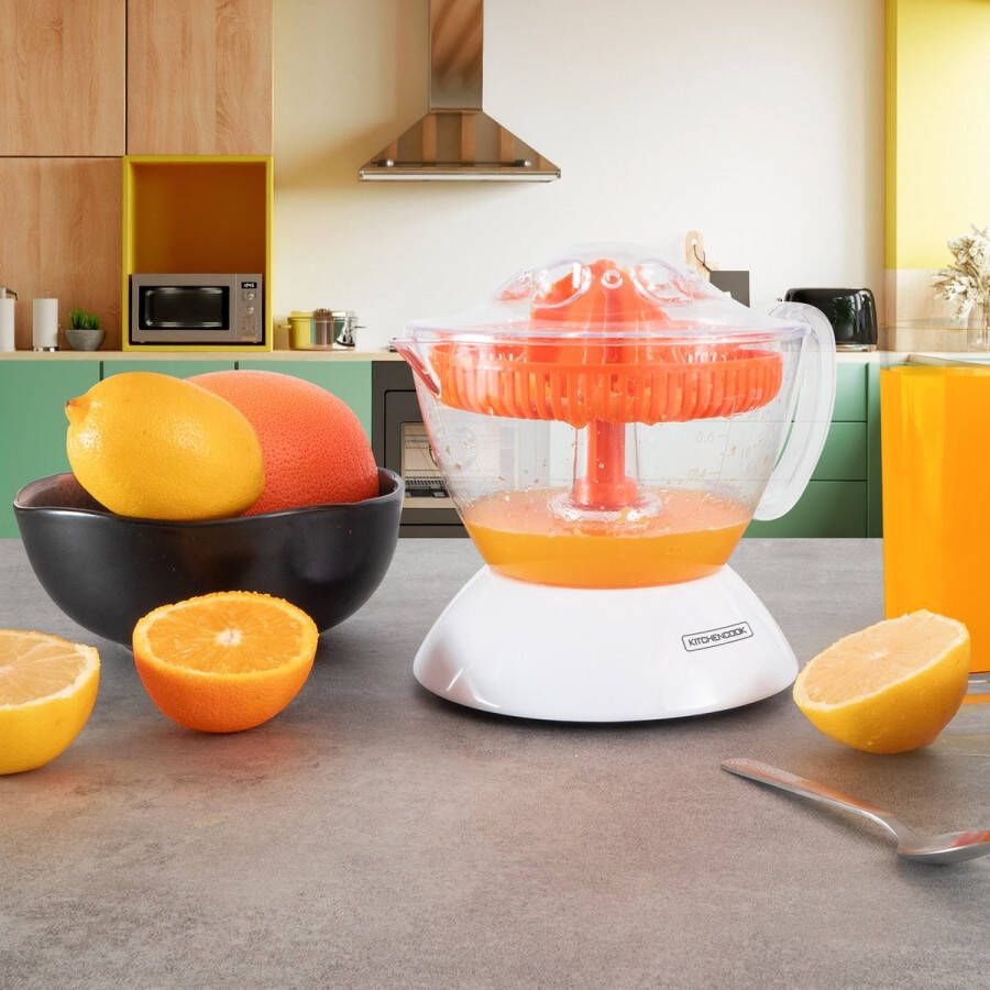 Kitchencook Firstpress Elektrische Citruspers – BPA-vrij – 800 ml – Vaatwasserbestendig – Anti-slip – Automatische Start Stop – Dubbele Draairichting