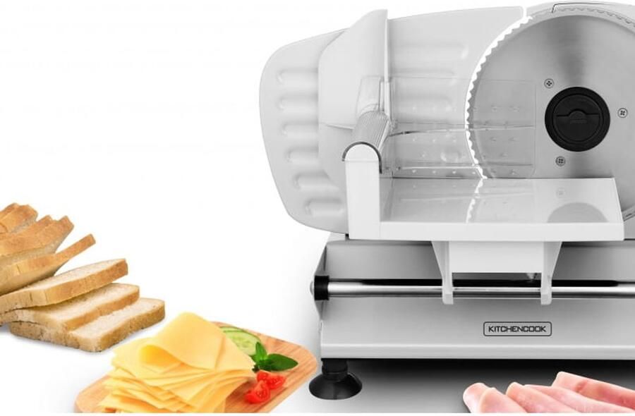 Kitchencook SLICE I Elektrische Snijmachine 150W RVS Mes 17cm Instelbare Dikte 0-15mm Inox