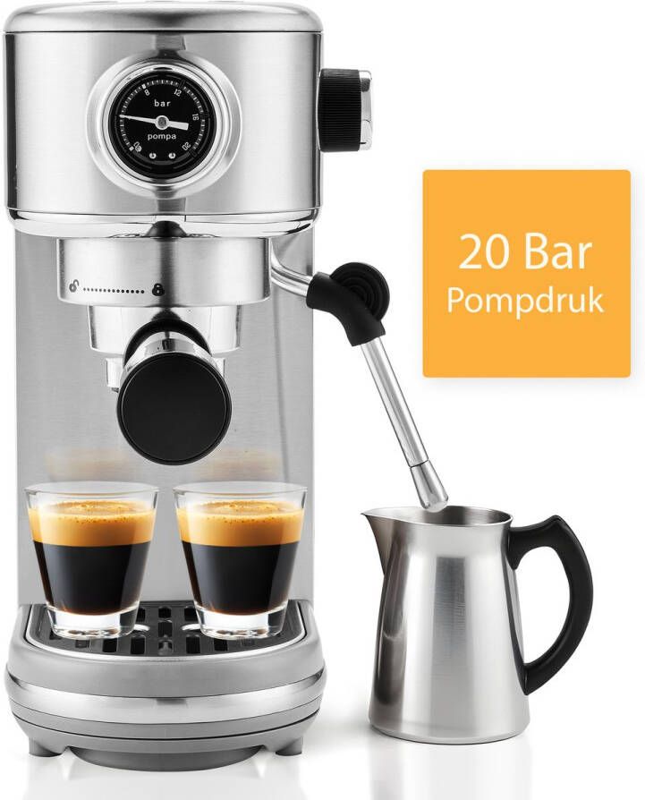 KitchenLove Pressario Espressomachine Handmatig Pistonmachine voor Bonen Espresso Koffie met Rijke Cremalaag 20 Bar