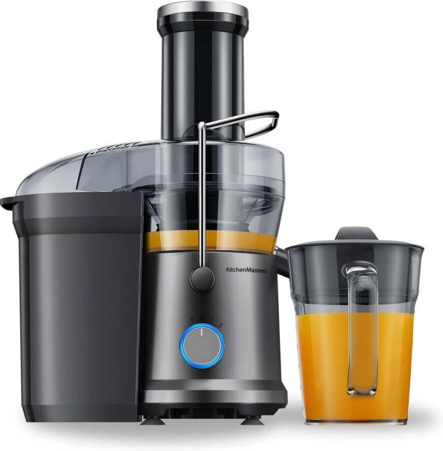 KitchenMasters Sapcentrifuge Juicer voor Groenten & Fruit Grote Vulopening 3 snelheden 1200 Watt - Foto 3