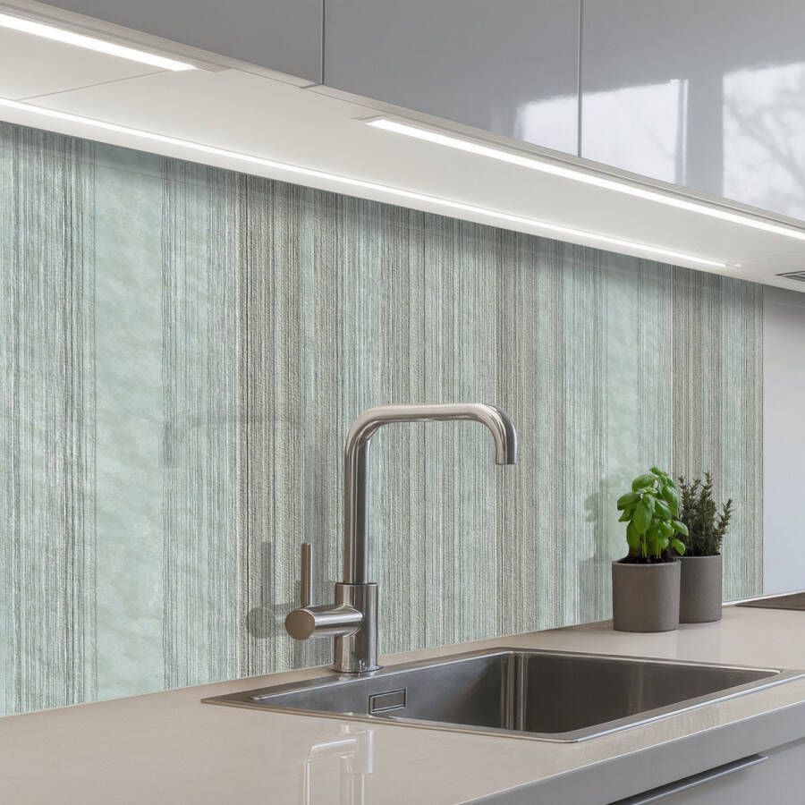 KitchenYeah Keuken achterwand 100x60 cm Spatscherm zelfklevend Lijnen Steen Muur Muurbeschermer Spatwand fornuis