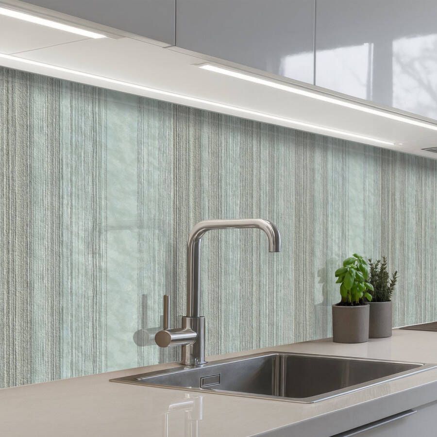 KitchenYeah Keuken achterwand 150x80 cm Spatscherm zelfklevend Lijnen Steen Muur Muurbeschermer Spatwand fornuis