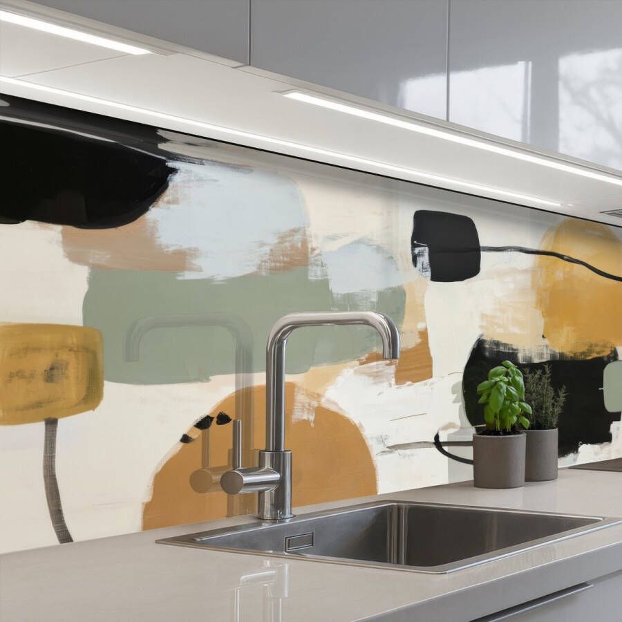 KitchenYeah Keuken achterwand 150x80 cm Spatscherm zelfklevend Paint Abstract Kleuren Muurbeschermer Spatwand fornuis