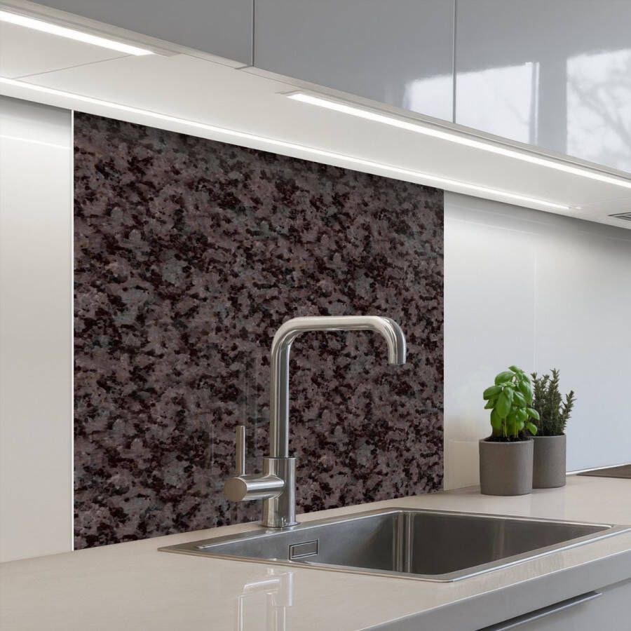 KitchenYeah Keuken achterwand 80x80 cm Spatscherm zelfklevend Donker Grijs Patroon Muurbeschermer Spatwand fornuis